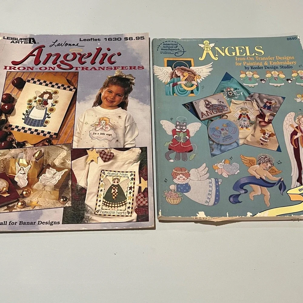 Leisure Arts Lavonne Angelic Iron-On‎ Transfer Design Books Lot of 2
